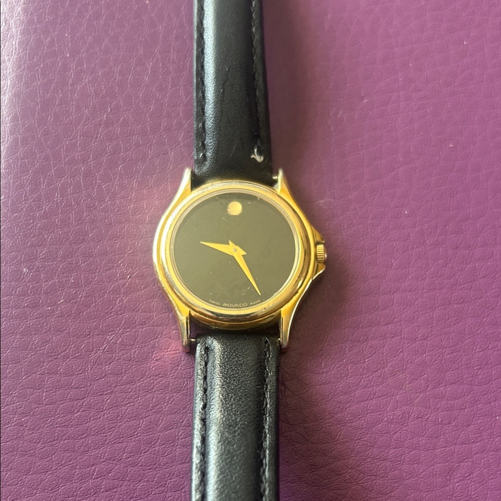 Movado Gold and Black Women's Watch